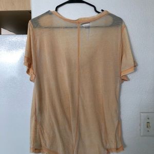Free People Tops - Peachy distressed palm print T-shirt Free People Tops - Peachy distressed palm print T-shirt